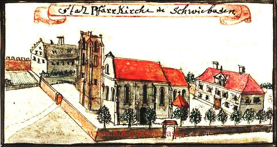 Stadt Pfarr Kirche in Schwiebusen - KoÂściĂłÂł parafialny, widok ogĂłlny