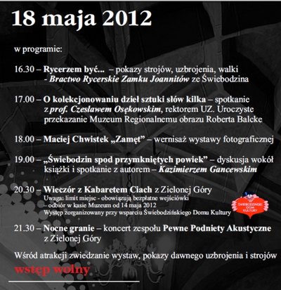 Noc w Muzeum 2012 - Probram - Muzeum Regionalne w Świebodzinie zaprasza