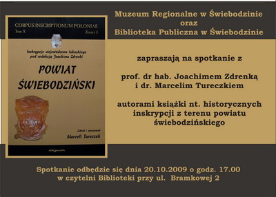 Historyczne inskrypcje z terenu powiatu ÂświebodziĂąskiego
