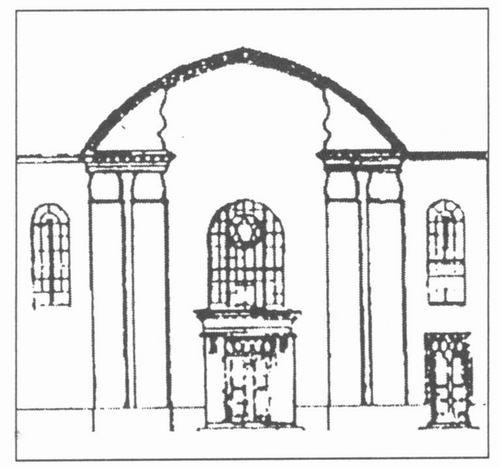 Fasada g³ówna synagogi w ¦wiebodzinie wg M. Szylko